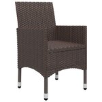 vidaXL Ensemble à manger de jardin 3 Pièces Marron