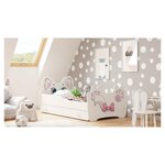 Lit simple enfant  PINK CAT 160 + tiroir de rangement avec matelas