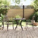 vidaXL Ensemble de bistrot 3 Pièces bronze aluminium coulé