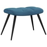 vidaXL Chaise de relaxation avec tabouret Bleu Velours