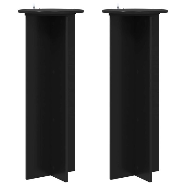 vidaXL Support de Plante 2 pièces Noir Ø40 x 100 cm Bois d'ingénierie