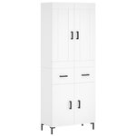 vidaXL Buffet haut Blanc 69 5x34x180 cm Bois d'ingénierie