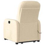vidaXL Fauteuil inclinable de massage électrique Crème Tissu