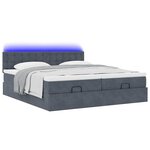 VidaXL Cadre de lit ottoman avec matelas gris foncé 180x200cm velours