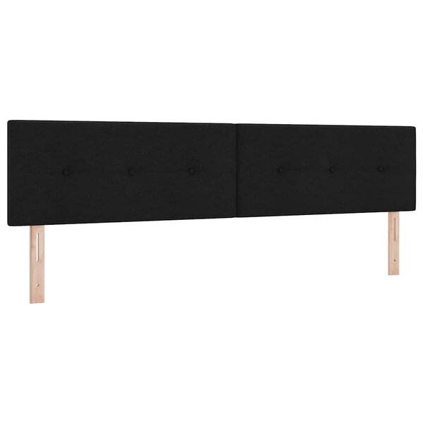 vidaXL Headboard LED en tissu noir avec des boutons de 100 cm