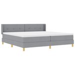 vidaXL Lit à Ressorts avec matelas Gris clair 200 x 200 cm tissu