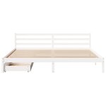 vidaXL Cadre de lit sans matelas blanc 200x200 cm bois massif de pin