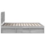 vidaXL Cadre de lit Gris Sonoma 140 x 200 cm Bois de pin massif