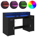 vidaXL bureau Chêne noir 140x55x91 cm Bois d'ingénierie