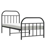 vidaXL Cadre de lit métal sans matelas avec pied de lit noir 90x190 cm
