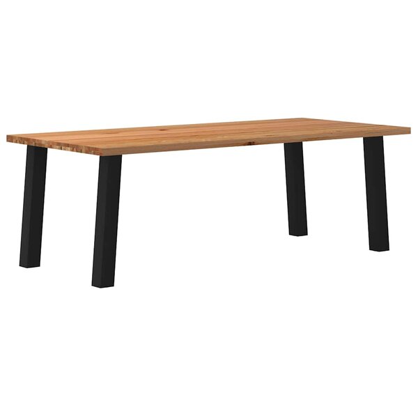 vidaXL Table à manger marron clair bois de chêne massif rectangulaire