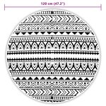 vidaXL Tapis d'extérieur ARAKIL noir Ø120 cm PP