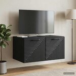 vidaXL Meuble TV mural Noir 59 5 x 41 x 30 cm Bois d'ingénierie