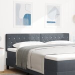 vidaXL Tête de lit en velours gris foncé avec boutons en cristal  180 cm