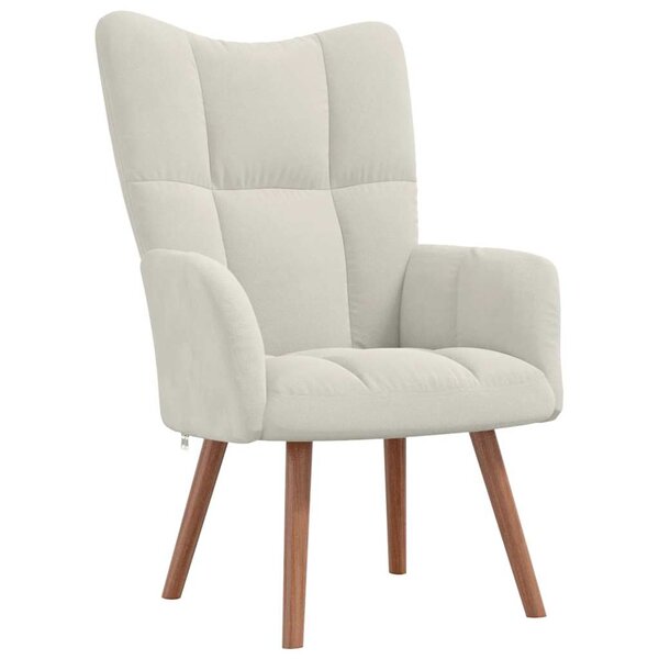 vidaXL Chaise de relaxation Blanc crème Velours
