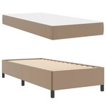 vidaXL Cadre de lit avec matelas Cappuccino 90 x 190 cm tissu