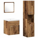 vidaXL Ensemble de mobilier de salle de bain 4 Pièces Bois Ancien