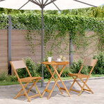 vidaXL Ensemble de bistro 3 Pièces taupe tissu et bois massif