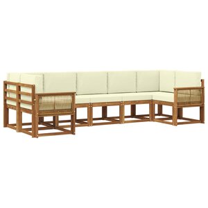 vidaXL Ensemble de canapés d'extérieur 7 pc Naturel et Crème