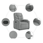 vidaXL Fauteuil inclinable Gris clair Tissu