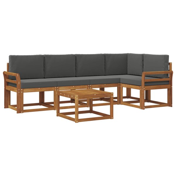 vidaXL Ensemble de canapés d'extérieur 6 pc Naturel et Anthracite