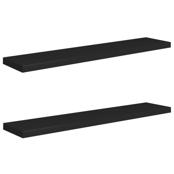 vidaXL Étagères murales flottantes 2 Pièces noir 120x23 5x3 8 cm MDF