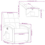 vidaXL Fauteuil inclinable de massage électrique Marron foncé Tissu