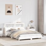 vidaXL Cadre de lit sans matelas blanc 140x190 cm bois de pin massif