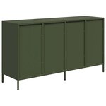 vidaXL Buffet vert olive 135x39x73 5 cm acier laminé à froid