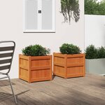 vidaXL Jardinières 2 Pièces cire marron bois de pin massif