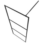 vidaXL Paroi de douche avec étagère Noir 100x195cm Verre ESG&Aluminium