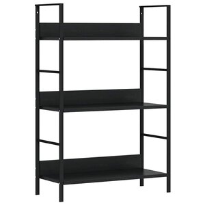 vidaXL Bibliothèque à 3 niveaux noir 60x27 6x90 5 cm bois d'ingénierie