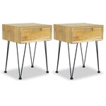 vidaXL Tables de chevet 2 Pièces 40x30x50 cm teck massif