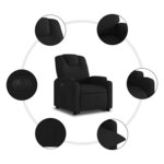 vidaXL Fauteuil inclinable électrique noir tissu