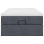 vidaXL Cadre de lit ottoman avec matelas gris foncé 90x190 cm velours