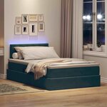 vidaXL Lit avec rangement et LED Vert foncé 120 x 200 cm Velours