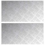 vidaXL Nez de marche Rectangulaire 2 Pièces Argenté 60 x 30 cm Aluminium