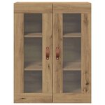 Armoire murale vidaXL avec portes en verre Chêne artisanal 69 5x34x90 cm