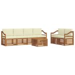 vidaXL Ensemble de canapés d'extérieur 7 pc Naturel et Crème