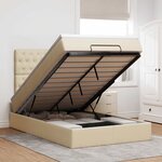 vidaXL Cadre de lit ottoman avec matelas crème 120x200cm tissu