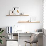 vidaXL Étagère Murale 2 Pièces Marron 115 x 9 x 3 cm Bois d'ingénierie