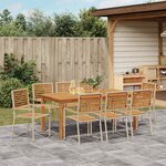 vidaXL Ensemble de salle à manger pour jardin 9 Pièces Beige Poly rotin