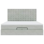 vidaXL Cadre de lit ottoman avec matelas gris clair 200x200 cm velours