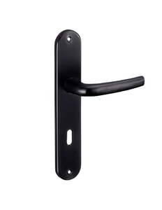 THIRARD - Ensemble de poignées pour porte intérieure Maia trou de clé carré 7mm entr'axes 195mm noir - THIRARD