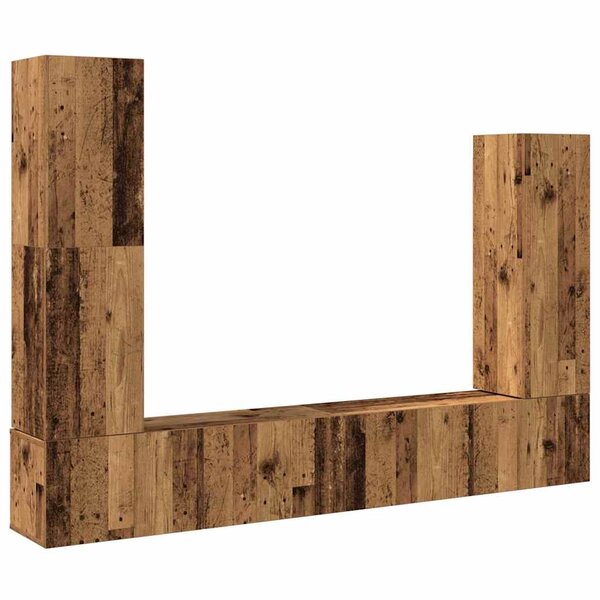 vidaXL Ensemble de meuble TV mural 4 Pièces vieux bois bois d'ingénierie