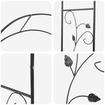 vidaXL Arche de jardin Floral Noir 115 x 37 x 231 cm