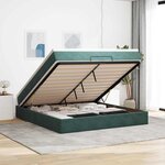 VidaXL Cadre de lit ottoman avec matelas vert foncé 180x200 cm velours