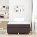vidaXL Lit à ressorts Blanc et Marron foncé 120 x 200 cm Polyester