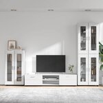 vidaXL Ensemble meuble TV avec tiroir FLORIN Blanc Bois d'ingénierie