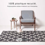 Tapis extérieur terrasse réversible - Tapis de jardin imperméable et résistant UV - Nola - Noir- 150x240 cm - HOMESCAPES